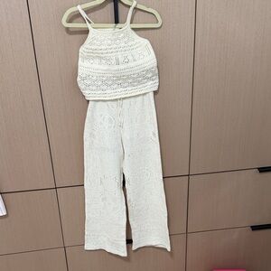 Zara Cream Crochet Jumpsuit for Kids